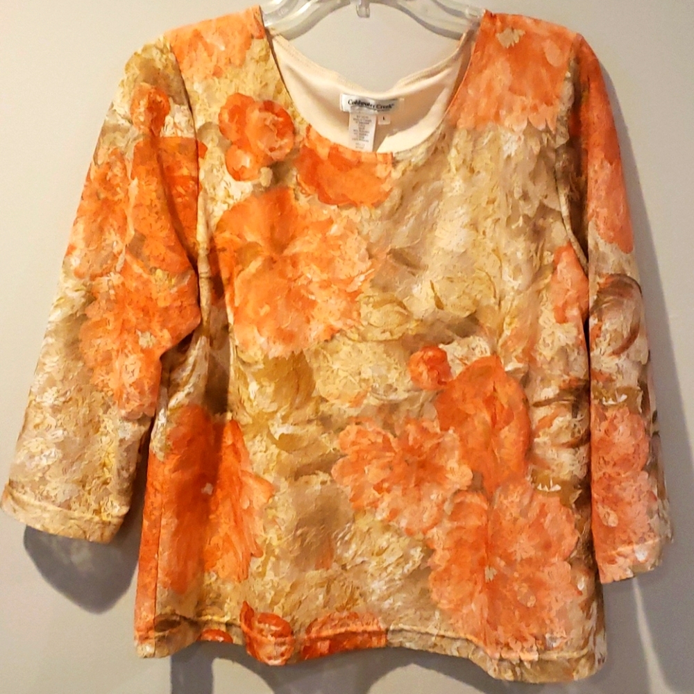 3/4 sleeve peach top